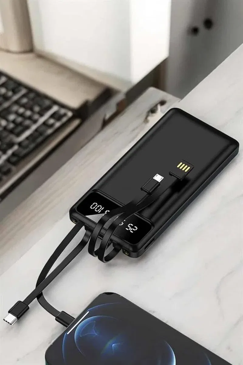 Powerbank 20. 000 Mah LCD Ekran USB Lightning Type-C Uyumlu İOS ve Android