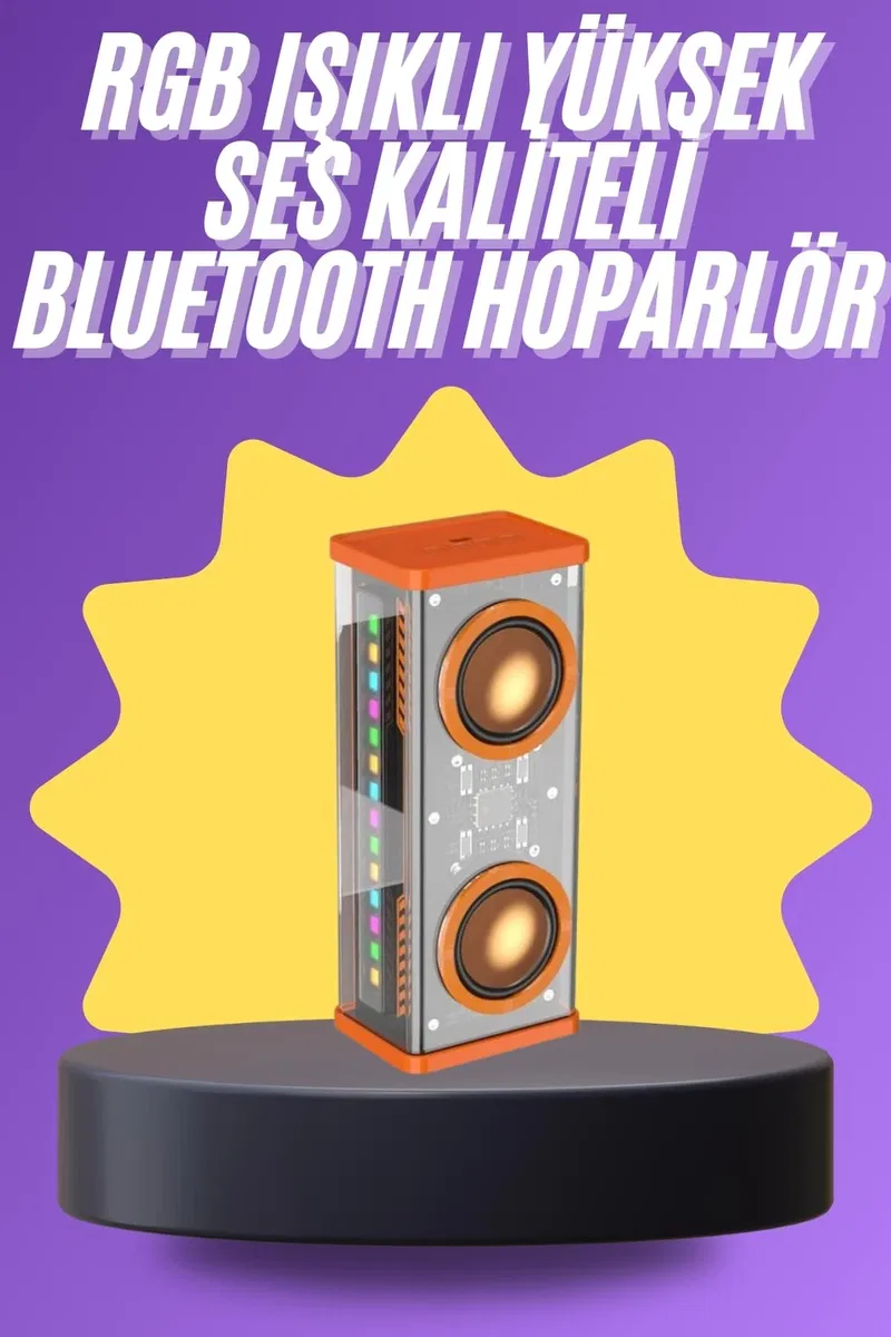Yüksek Ses Kaliteli Kablosuz 5. 0 Bluetooth Hoparlör RGB Işıklı