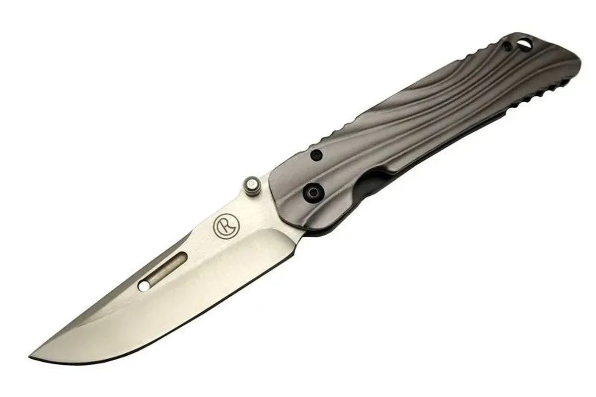 Umnumzaan T 50 Gri Kamp Çakı 22, 5cm - Manuel, Kemerlikli, Oluklu