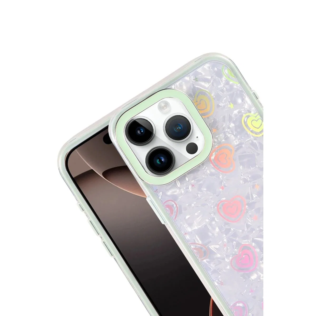 Apple İphone 16 Pro Lumi Desenli Kapak - Yeşil görsel 2