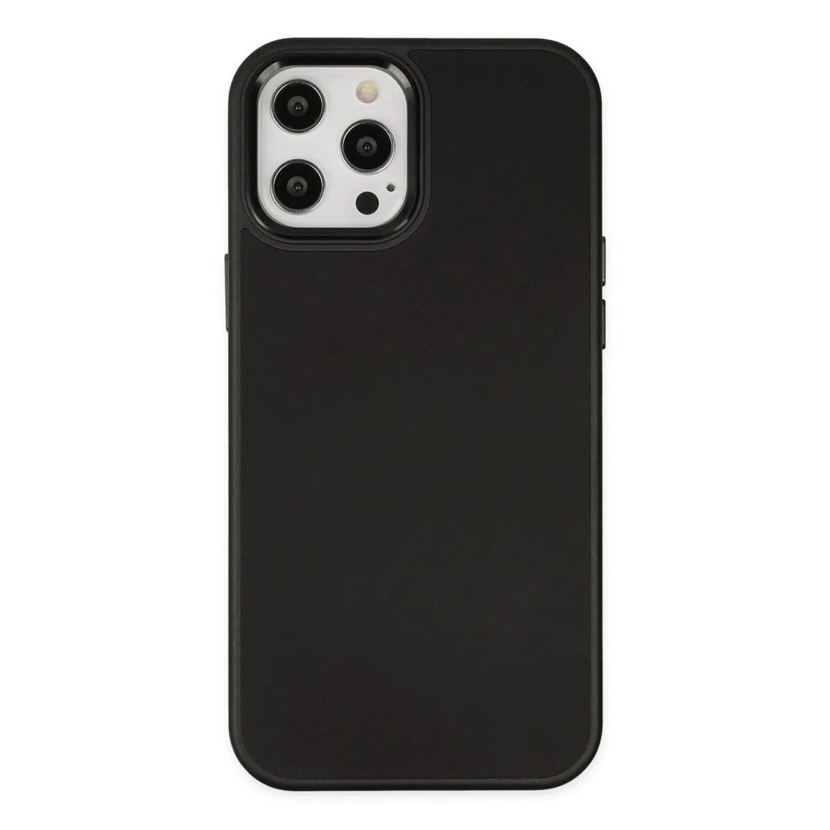 Apple İphone 12 Pro Max Kılıf Asya Deri Silikon - Siyah