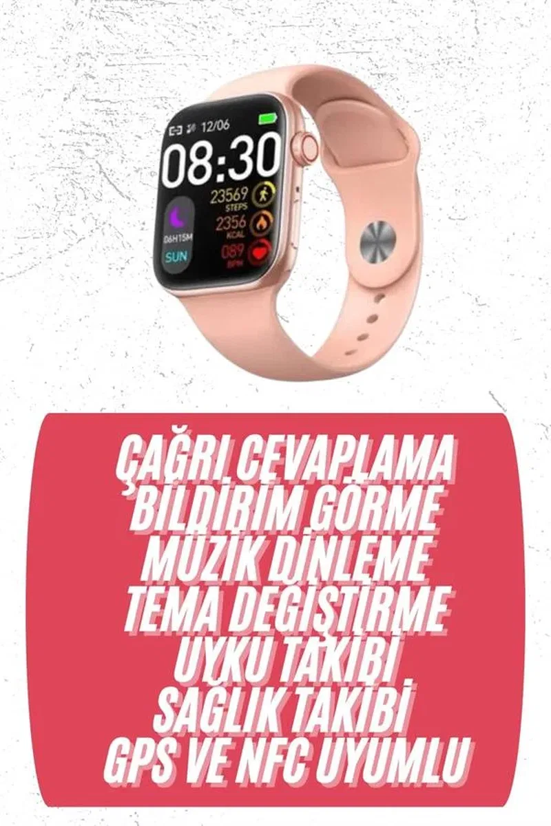 Akıllı Saat Bluetooth Bağlantılı Bluetooth Arama ve Sosyal Medya Bildirim Destekli
