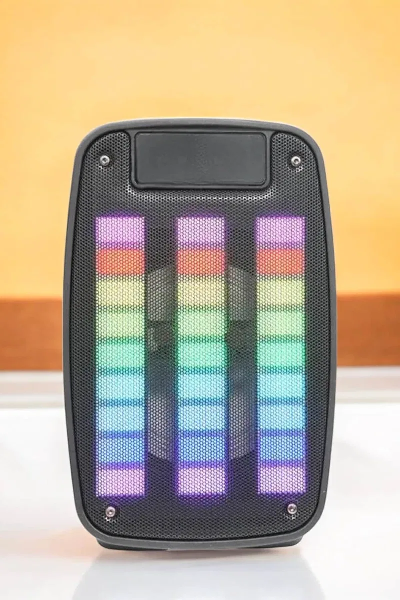 Kablosuz Bluetooth Hoparlör Taşınabilir 6. 5 inç LED Işık Kareoke görsel 5