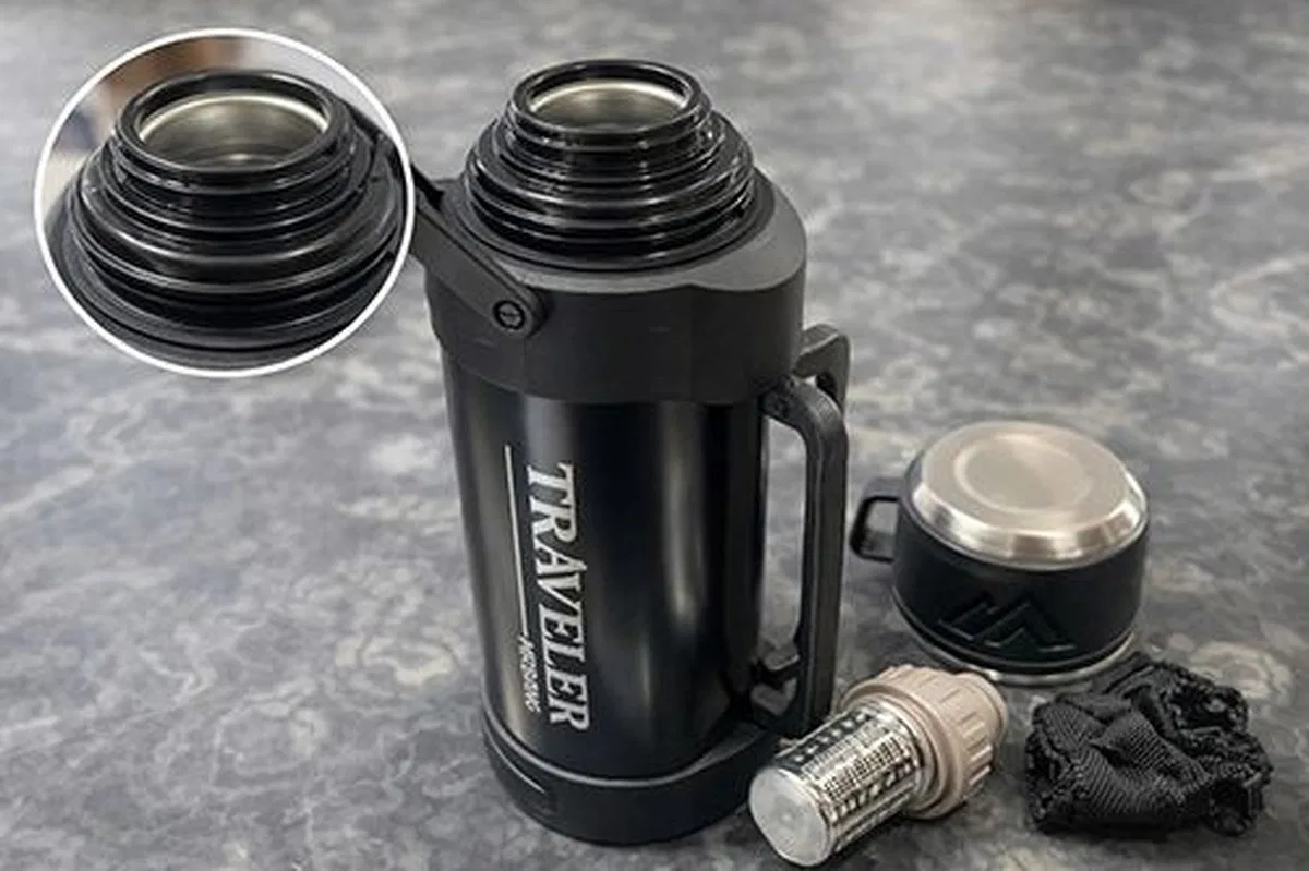 1200 Ml Çift Katmanlı Vakumlu Paslanmaz Çelik Termos Alk4639 görsel 2