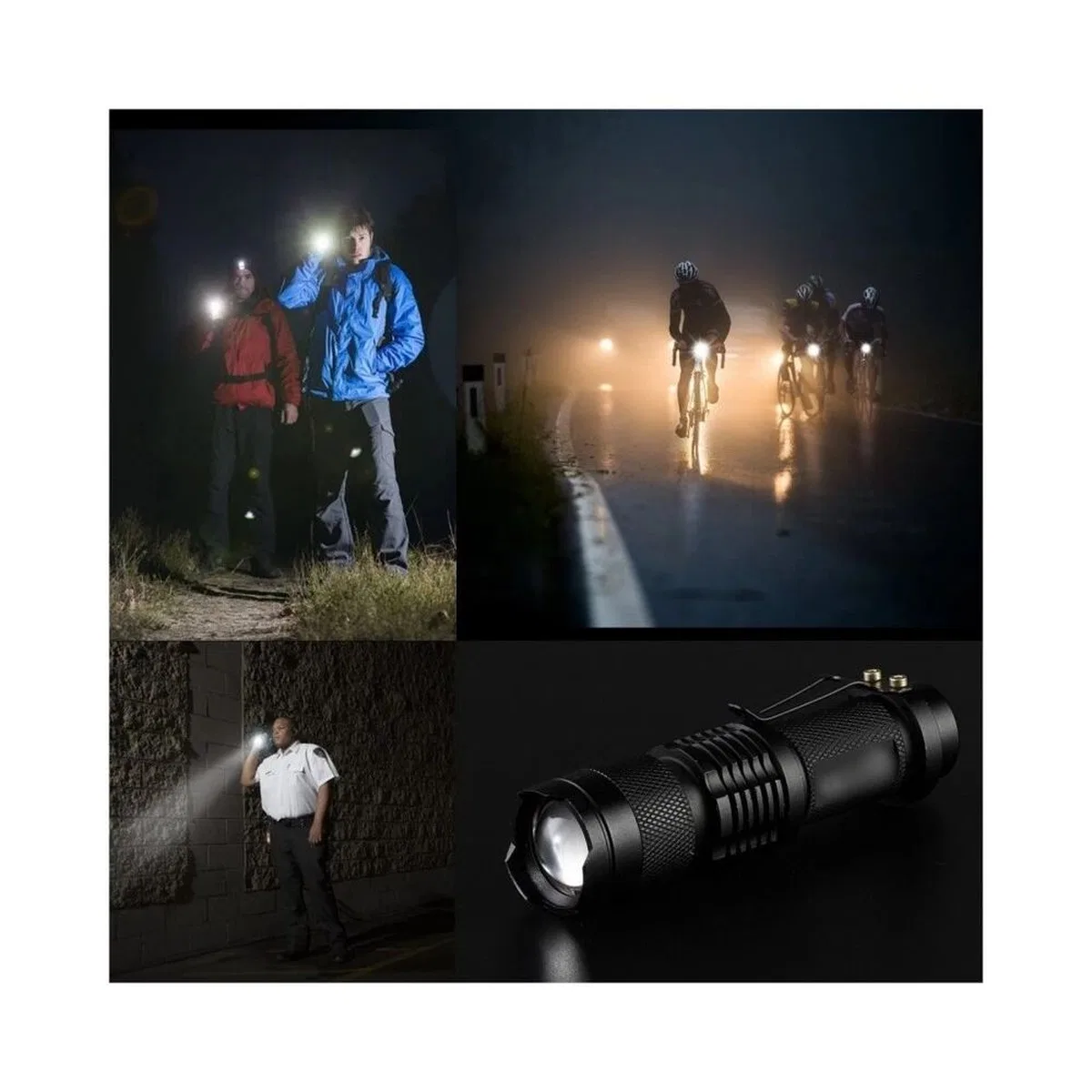Km-87 Polis Tipi Zoomlu Şarjlı Metal Dağ Kamp Cep Feneri Cree Led 2300 Lumens görsel 4