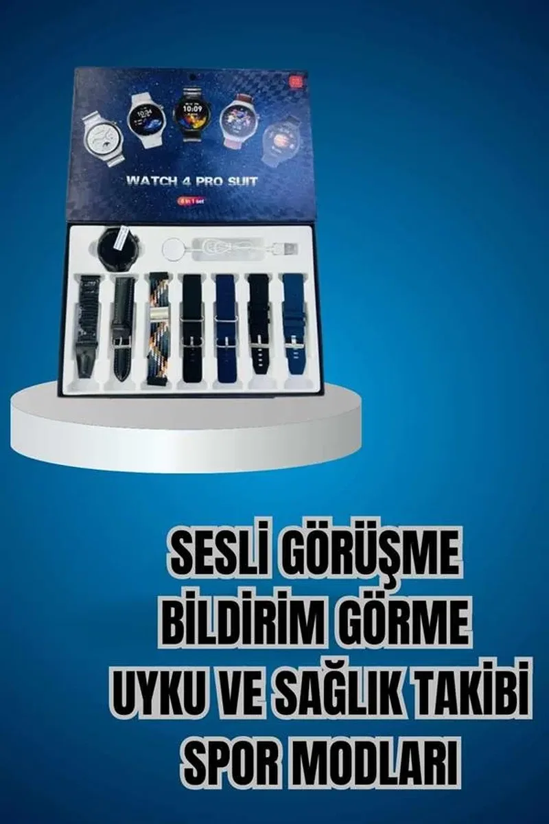 Ucuz Kaliteli Yeni Nesil 7 Kordonlu Akıllı Saat ve Kablosuz Bluetooth Kulaklık ANC Özelliği görsel 4