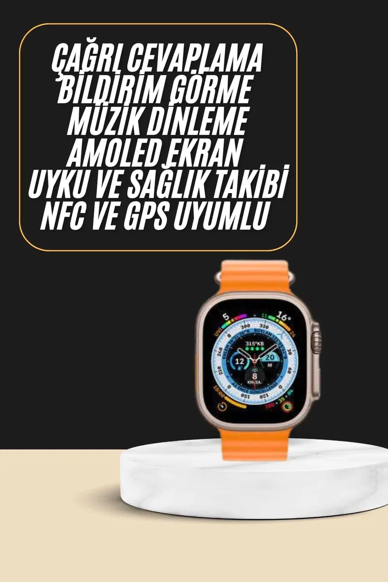 Akıllı Saat Amoled Ekran Bluetooth Bağlantılı Özel Tasarım Unı görsel 2