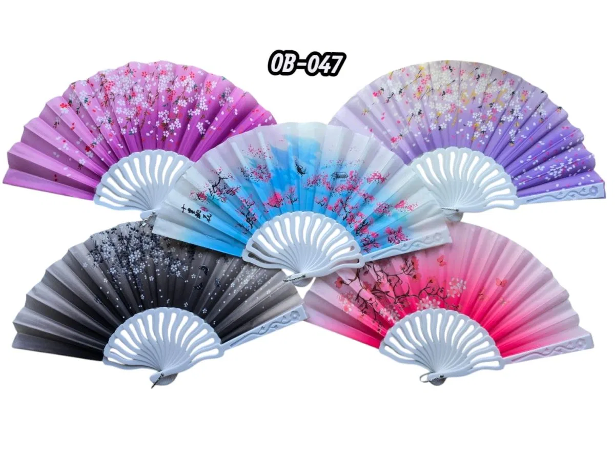 Plastik Kumaş Yelpaze 12'li Karışık Ob-047