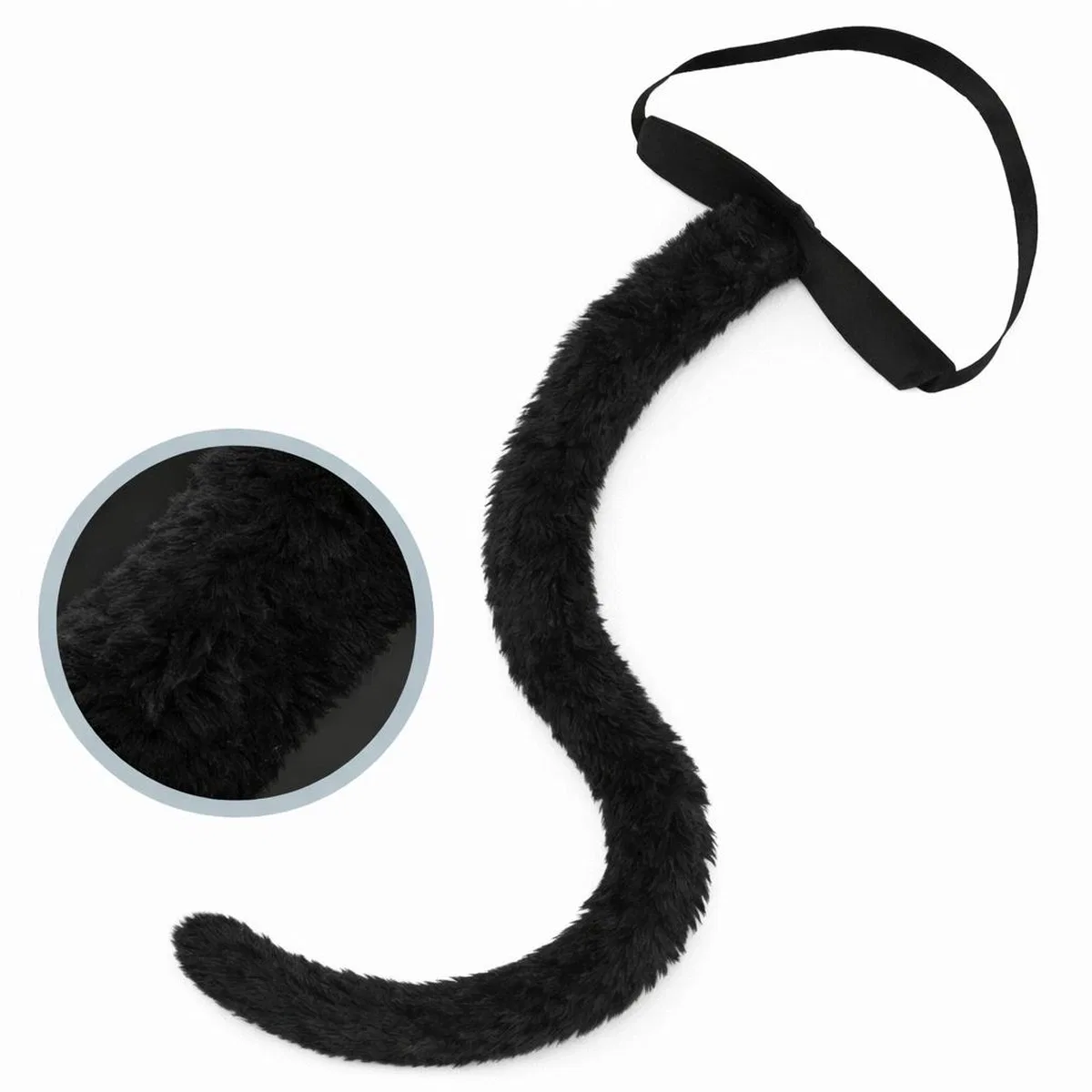 Siyah Peluş Kuyruk Şekil Verilebilir 70 Cm