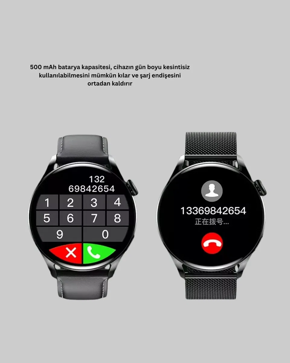 Akıllı Saat GPS Nabız Uyku Takibi Sesli Arama Titreşim Bildirimli görsel 3