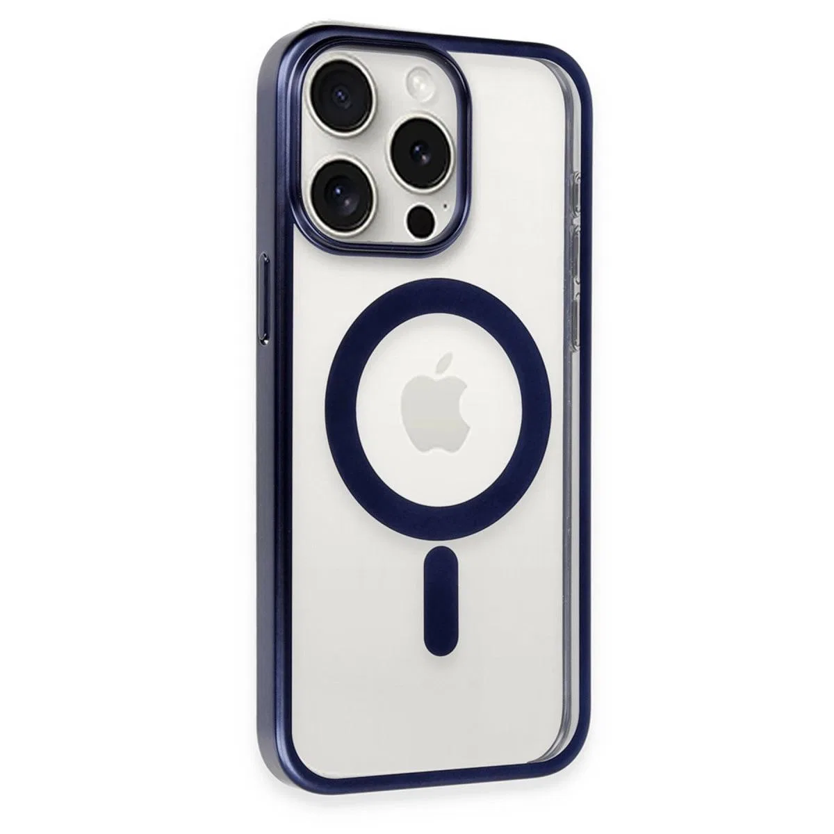 Apple İphone 15 Pro Max Kılıf Erozi Magsafe Kapak - Lacivert görsel 3