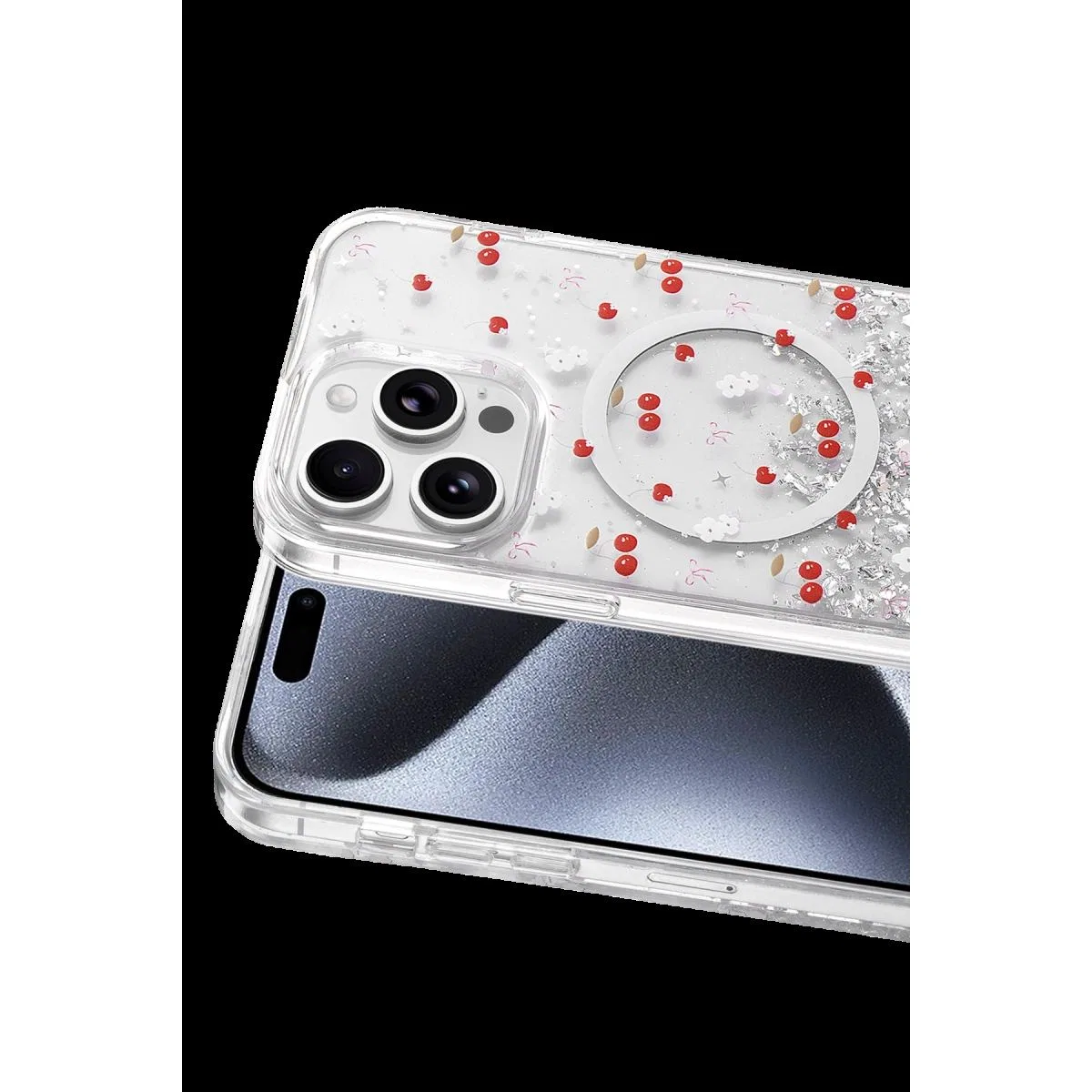 Onegif Apple İphone 15 Pro Max Misk Simli Magsafe Kapak - Desen 5 görsel 2