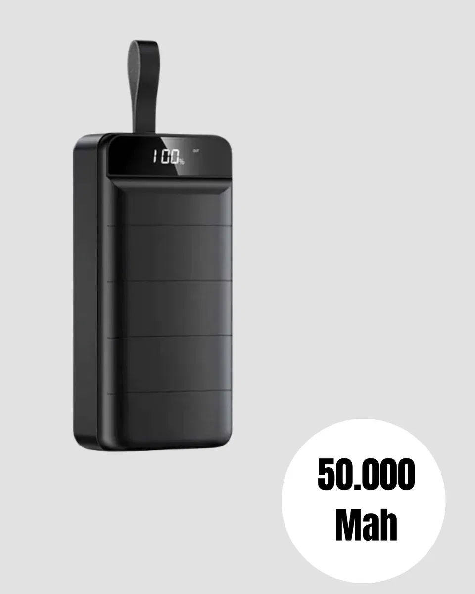 Tüm Cihazlarla Uyumlu 50. 000 mAh Powerbank – Yüksek Kapasiteli, LED Gösterge ve Akıllı Koruma Fonksiyonlu görsel 2