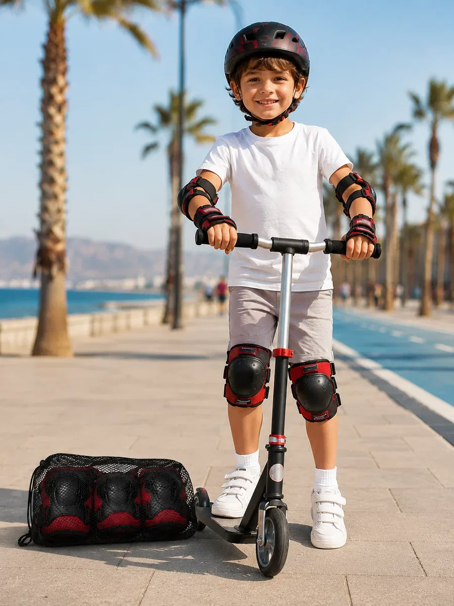 Kaykay Paten Scooter Bisiklet Koruyucu Ekipman Seti Darbe Emici Koruma görsel 3