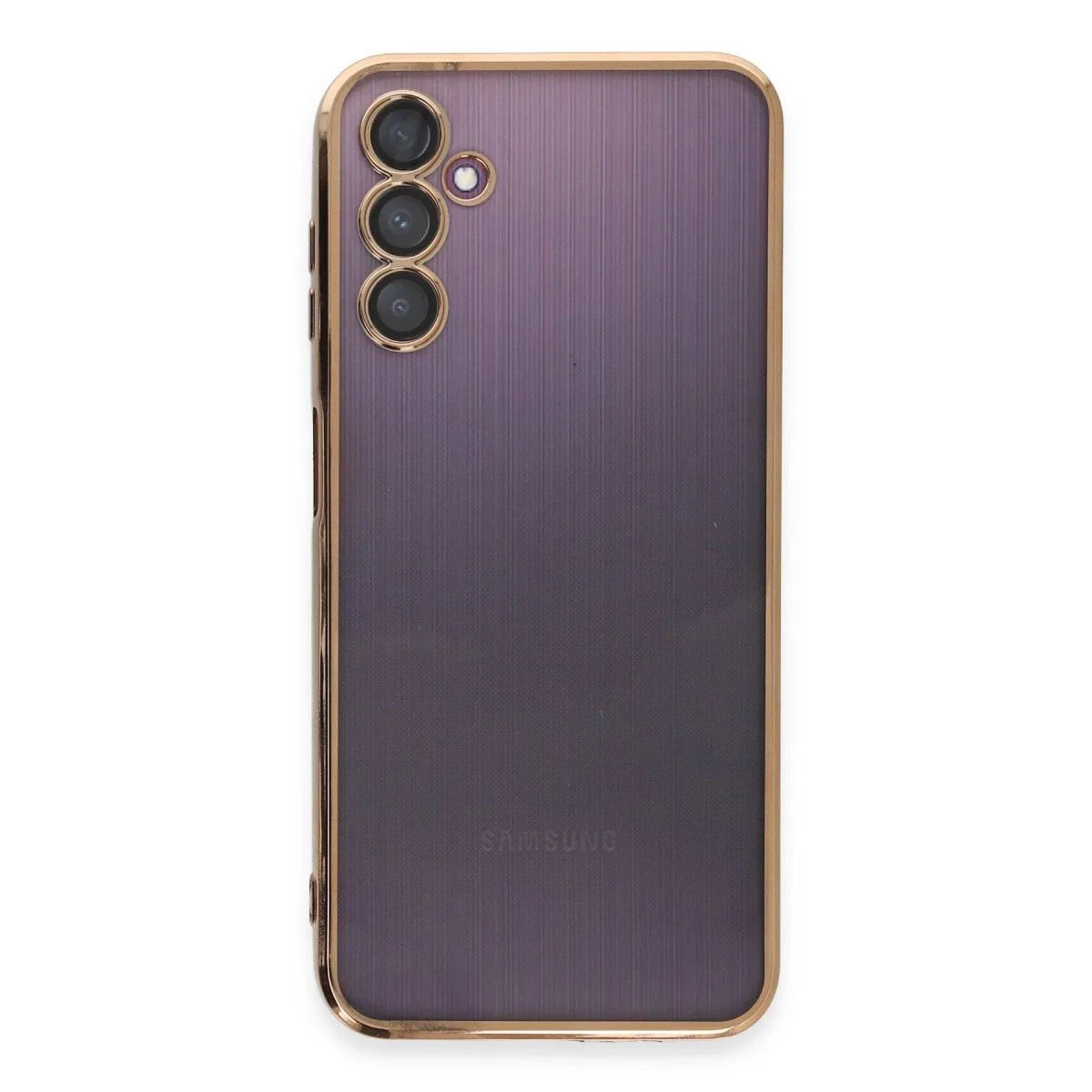 Samsung Galaxy A14 4g Kılıf Razer Lensli Silikon - Gold görsel 2