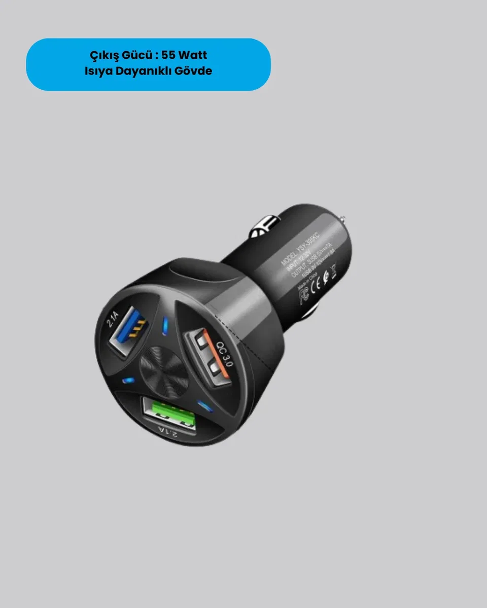 55W PD ve Quick Charge 3. 0 Destekli Polygold Araç Şarj Adaptörü görsel 2
