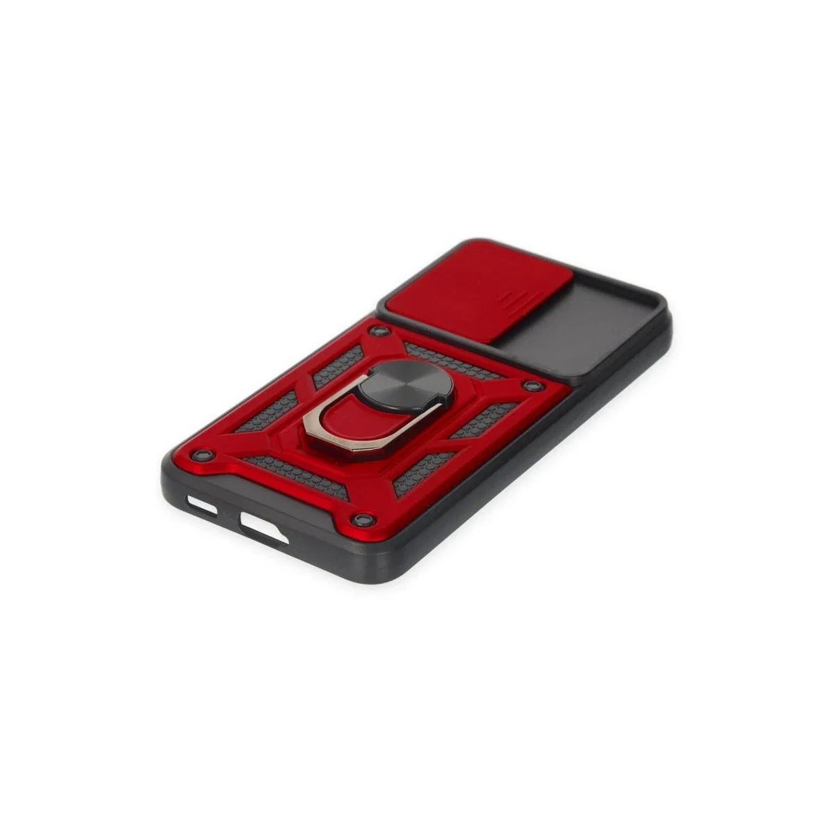 Samsung Galaxy S24 Kılıf Pars Lens Yüzüklü Silikon - Kırmızı görsel 5