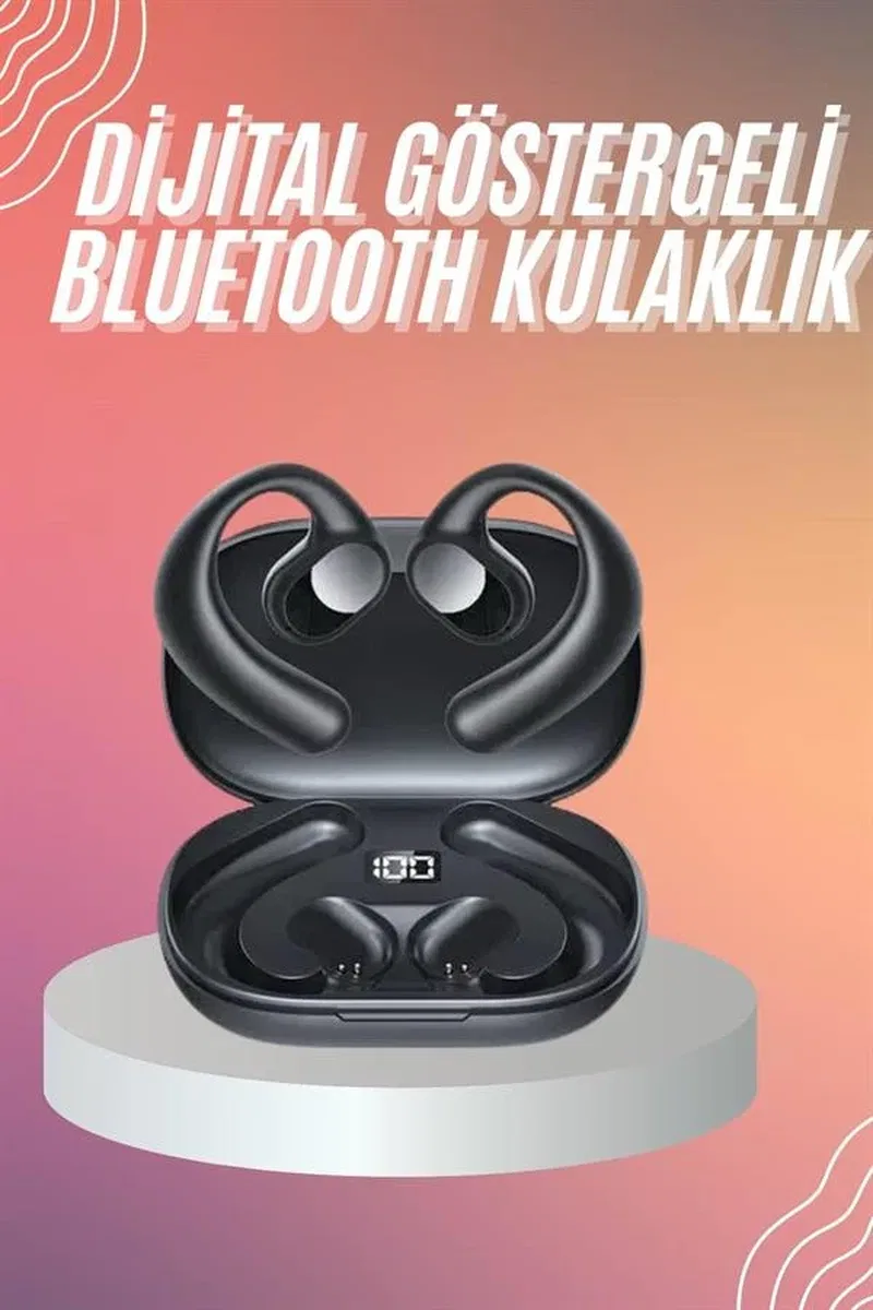 Bluetooth Kulaklık Küpeli Uzun Pil Ömrü Yüksek Ses Kaliteli Dijital Göstergeli görsel 2