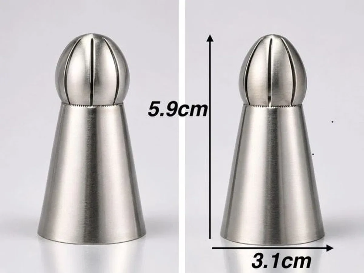 5'li Profesyonel Rus Top Duy Ucu Seti – 5. 9 Cm Büyük Boy Paslanmaz Çelik Krema Sıkma Ve Fırfır Uçları görsel 2