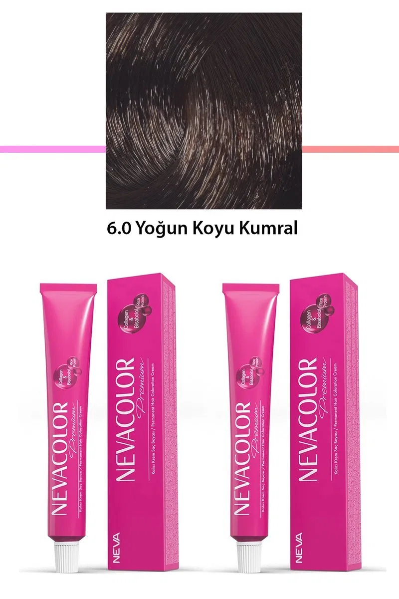 2 li Set Premium 6. 0 Yoğun Koyu Kumral - Kalıcı Krem Saç Boyası 2 X 50 g Tüp