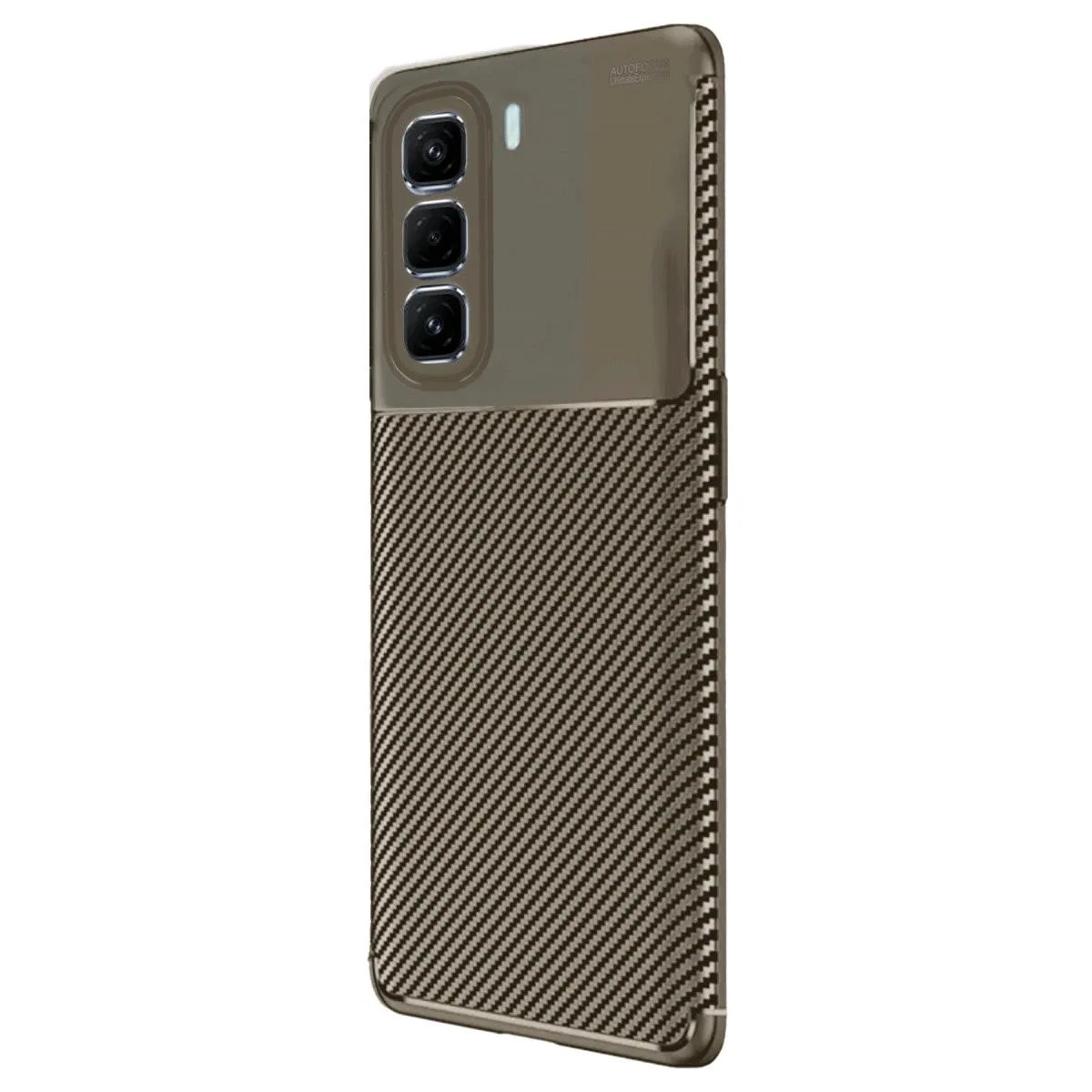 İnfinix Hot 50 4g Kılıf Auto Focus Karbon Kapak - Kahverengi görsel 2
