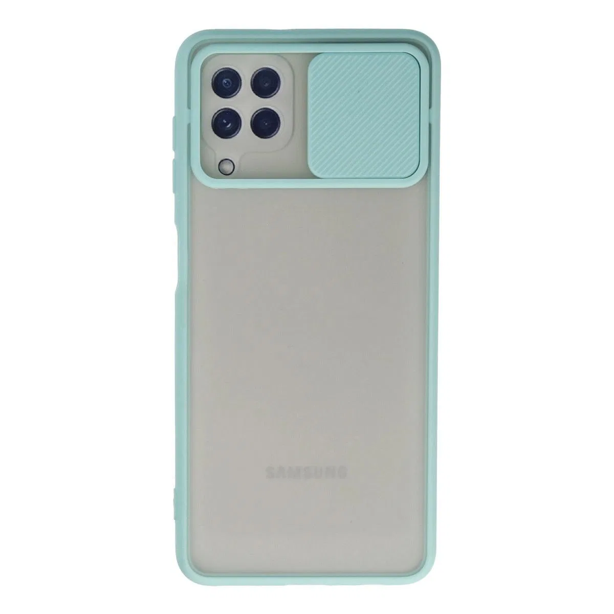 Samsung Galaxy A22 Kılıf Palm Buzlu Kamera Sürgülü Silikon - Turkuaz