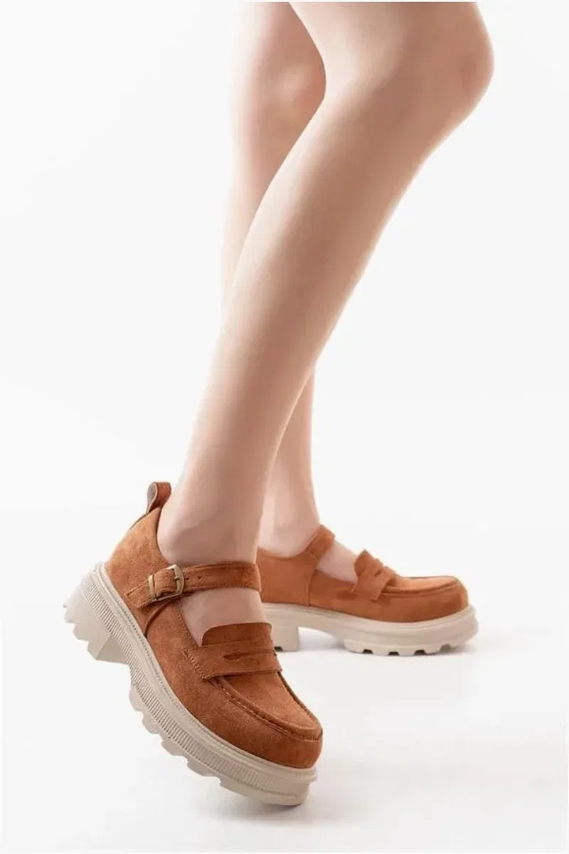 Kadın Davet Loafer Ayakkabı Ayakkabı Tabanlı Süet Yüksek Casual