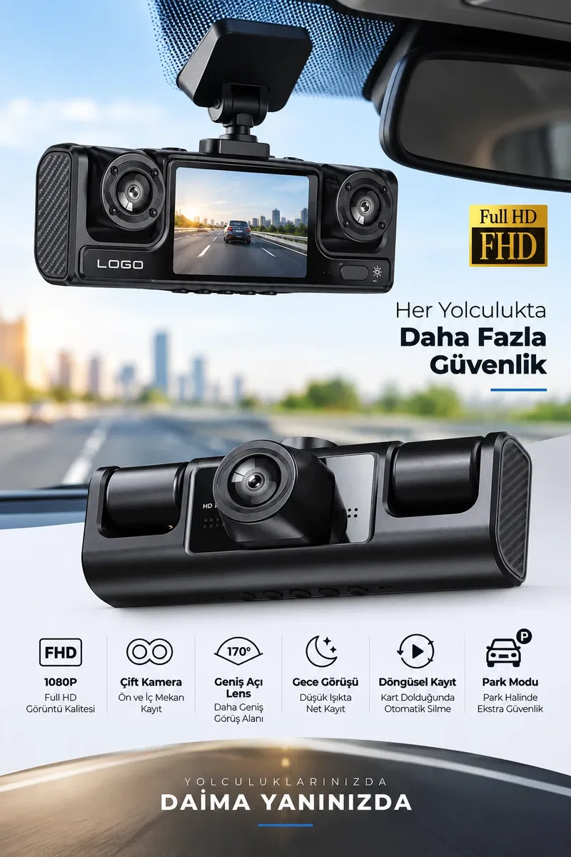Full HD 1080P Döngüsel Kayıtlı Araç Kamerası