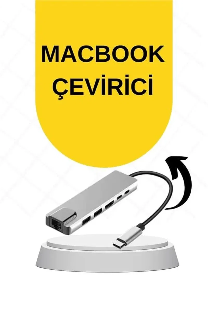 Macbook Pro/air Uyumlu USB Type-C 8 In 1 Hub Dönüştürücü Çevirici Çoklayıcı USB Hdmı Micro Sd 8 Girişli görsel 2