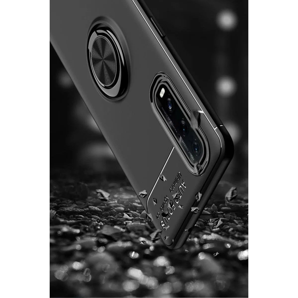 Oppo Find X2 Kılıf Range Yüzüklü Silikon - Mavi görsel 5