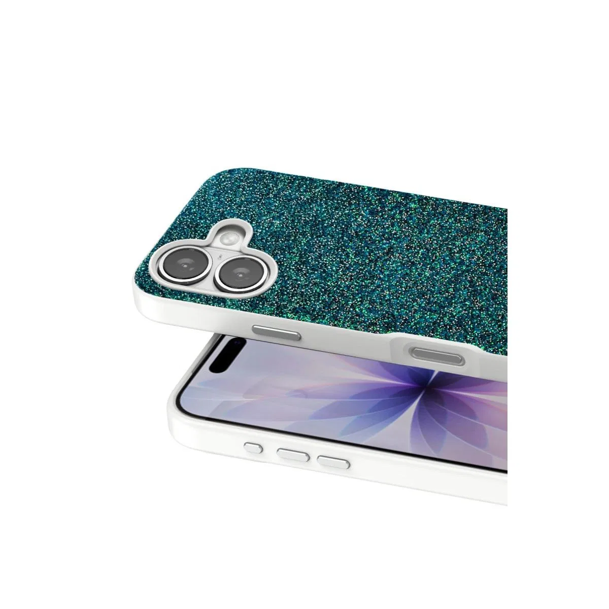 Onegif Apple İphone 17 Bright Simli Kapak - Koyu Yeşil görsel 2