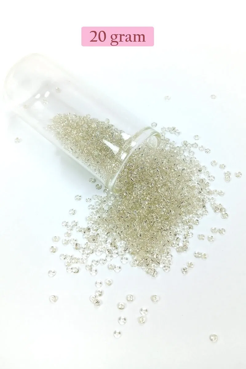 Dökme Cam Kum Boncuk (11/0) 2 mm - 4 Renk - Toplam 80 Gram - BNC403 görsel 3