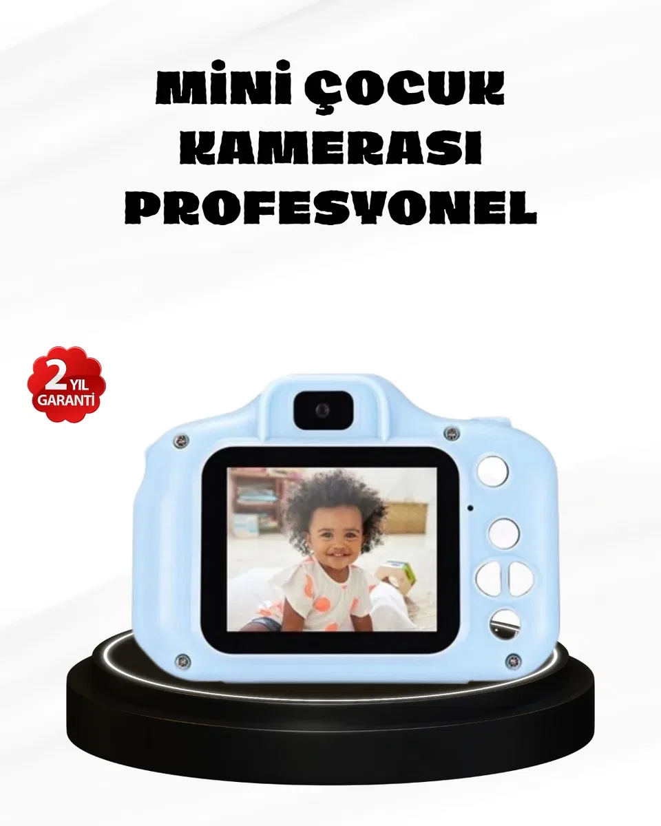 Çocuklar İçin Mini Dijital Kamera – 1080p HD, 2. 0 İnç Ekran, Komik Filtreli ve Şarjlı