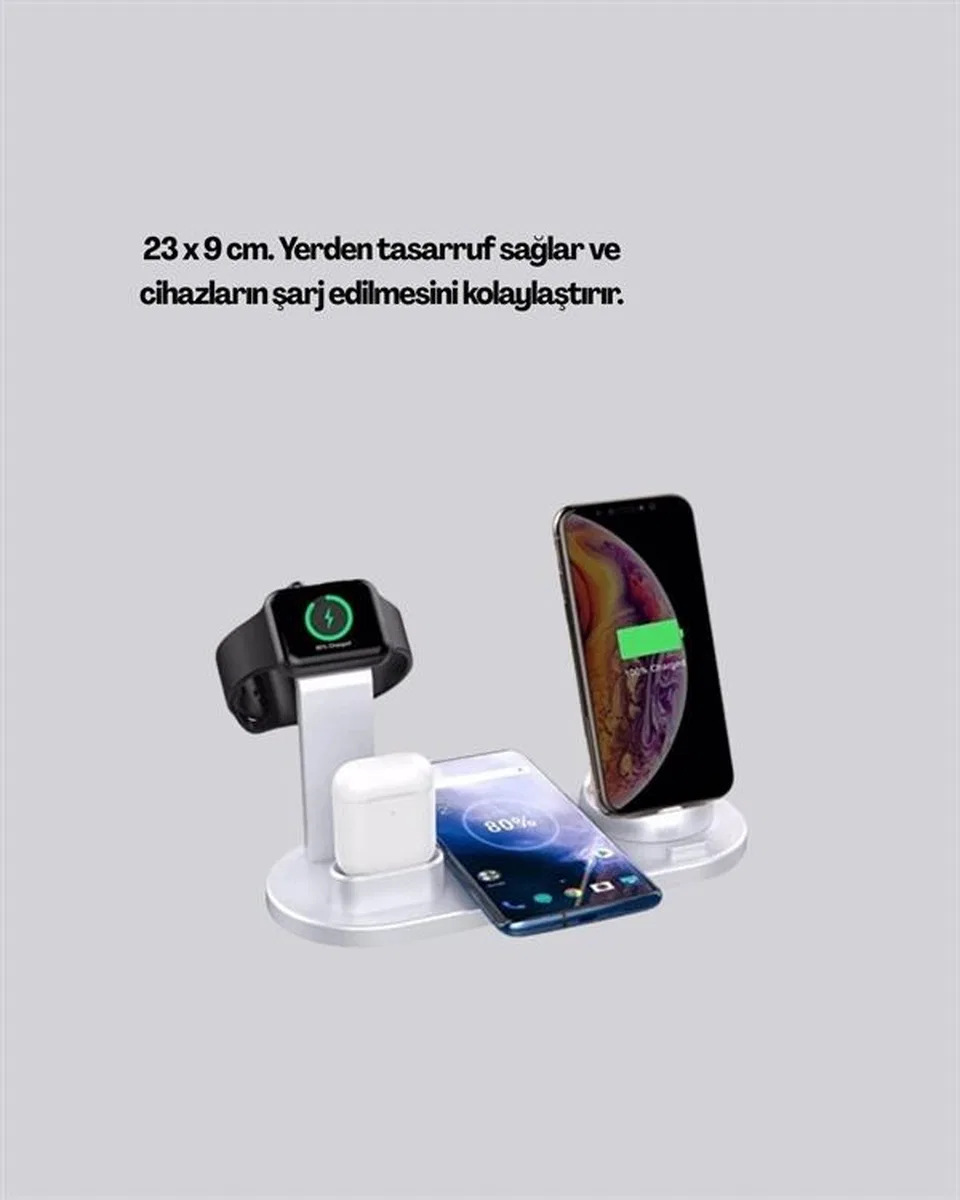 İphone, Apple Watch Ve Airpods İle Uyumlu 4'ü 1 Arada Şarj Ünitesi – Tüm Apple Cihazları Tek Noktada görsel 5