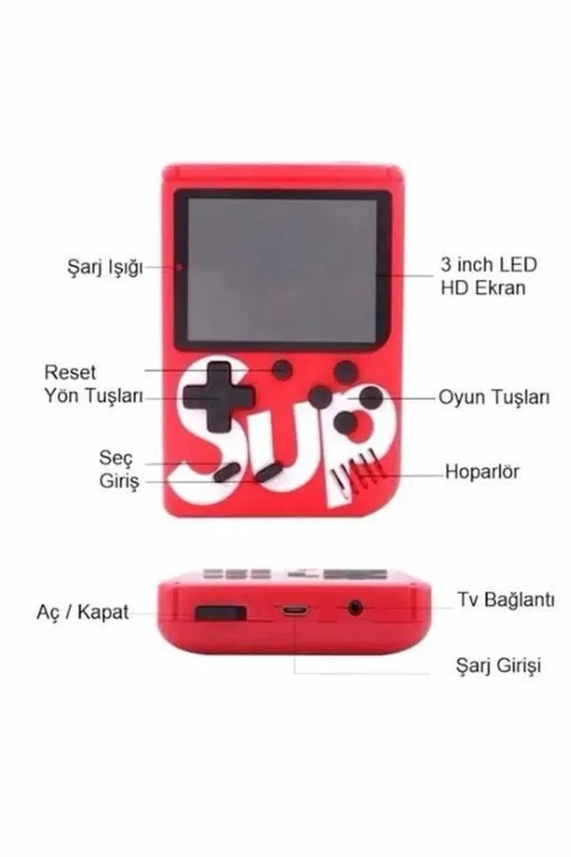 Nostalji Oyunlu Mini Atari Gamebox 400 Oyunlu El Atarisi görsel 5