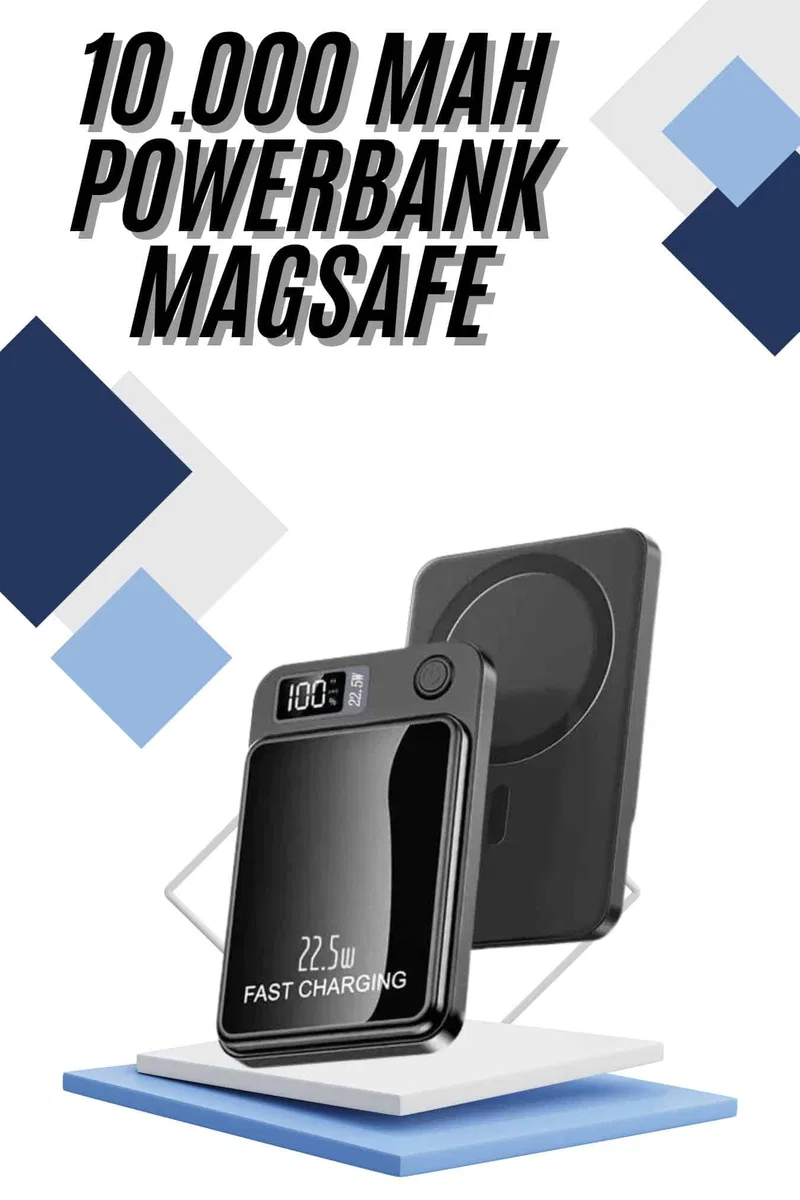 Magsafe Powerbank 10. 000 mAh 22. 5 Watt Hızlı Şarj Göstergeli Kablosuz Taşınabilir Şarj