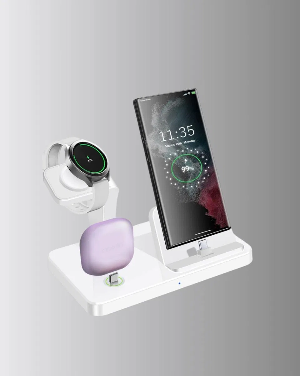 Kablosuz Şarj İstasyonu 4’ü 1 Arada İphone Watch Ve Airpods Uyumlu görsel 2