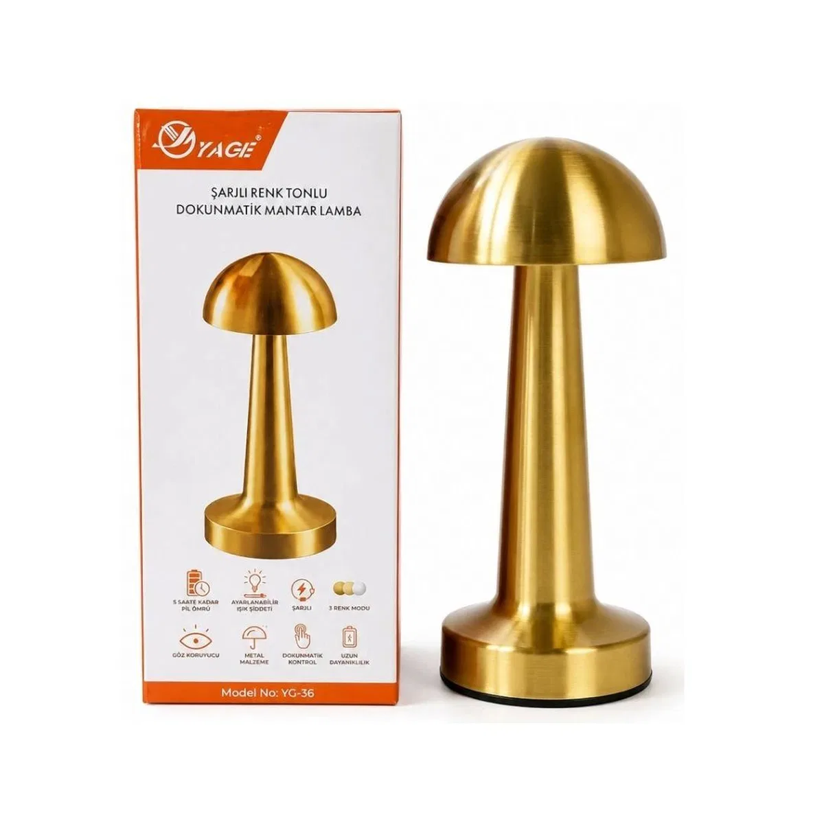 Mantar Masa Lambası Gold görsel 2