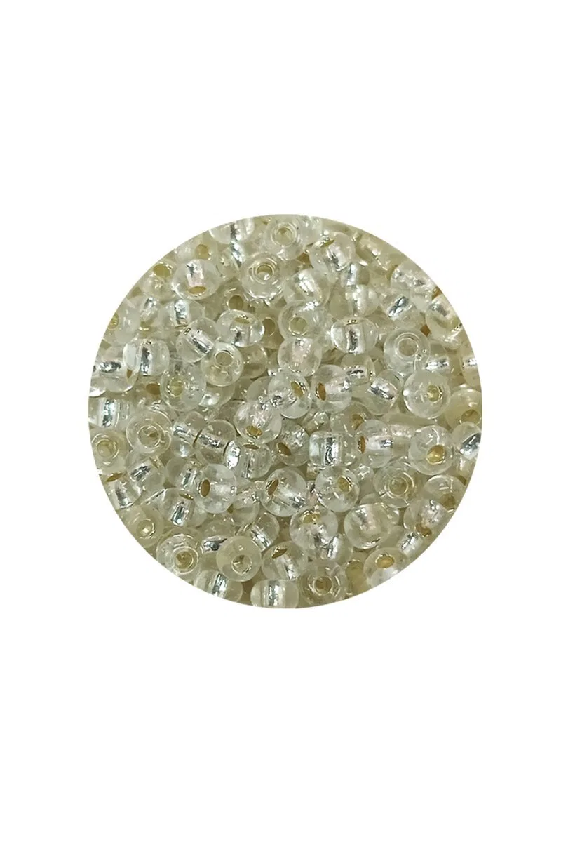 Dökme Cam Kum Boncuk (8/0) 3 mm - 20 Gram - Şeffaf Beyaz - BNC156 görsel 2