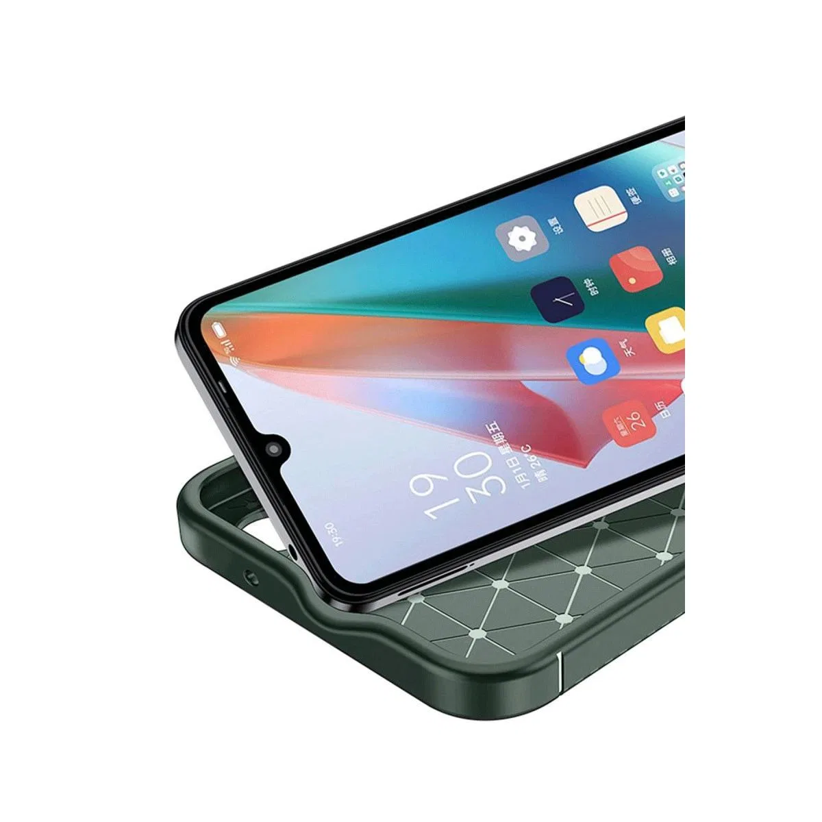 Oppo A60 Kılıf Auto Focus Karbon Kapak - Koyu Yeşil görsel 2