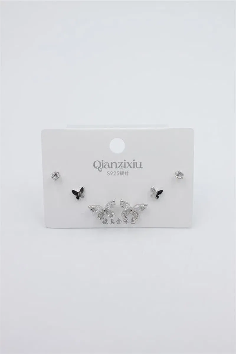 Çoklu Set Küpe - Gümüş görsel 2