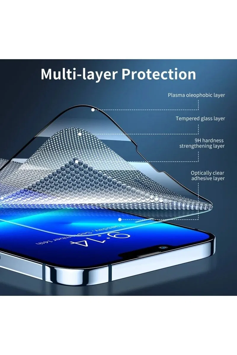 Iphone 14 Uyumlu 9d Tam Kaplayan Parmak Izi Bırakmayan Ekran Koruyucu Film görsel 4