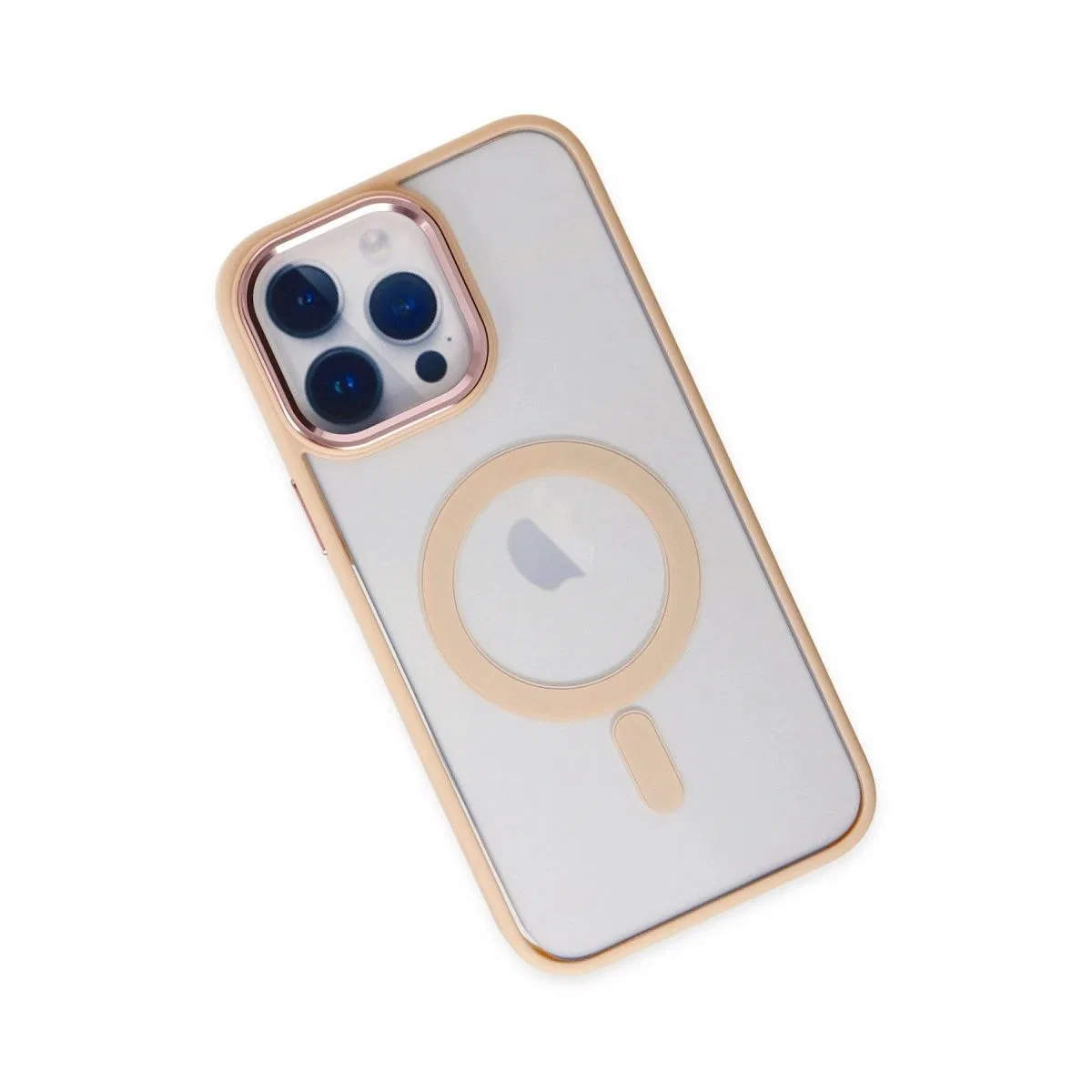 Apple İphone 14 Pro Kılıf Room Magneticsafe Silikon - Pudra görsel 3