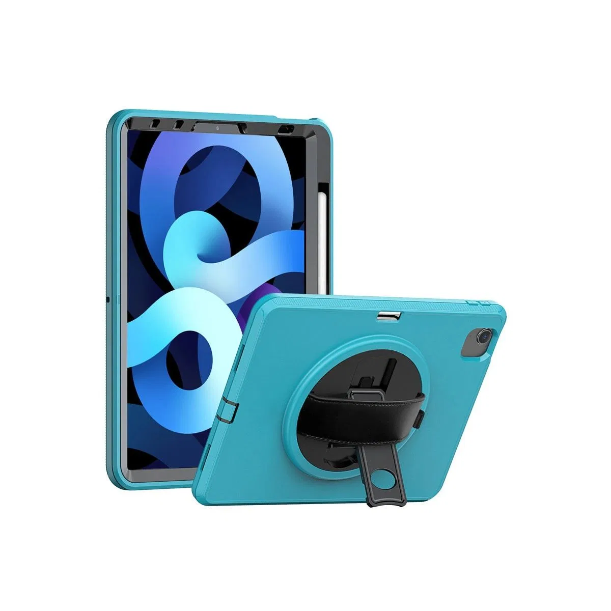 Apple İpad 2022 10. 9 (10. nesil) Kılıf Hand Strap Tablet Kılıfı - Turkuaz