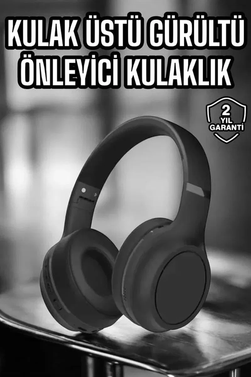 Kulak Üstü Kablosuz Bluetooth Kulaklık Gürültü Önleyici Ayarlanabilir görsel 2
