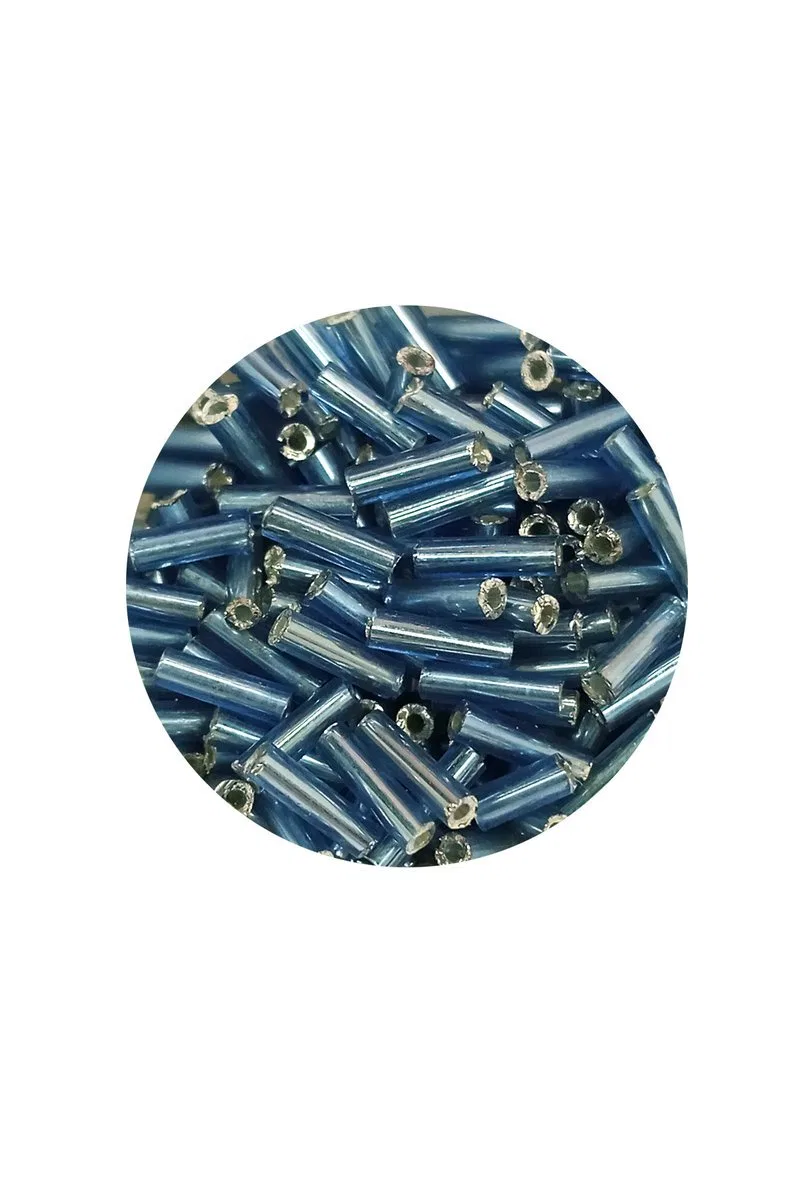 Uzun Boru Kesme Boncuk Çap 2mm Uzunluk 10 mm - 60 Gram - Camgöbeği Mavi - BNC267 görsel 2