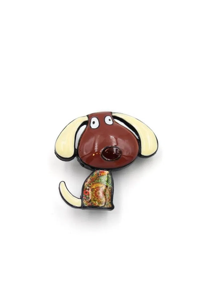 Köpek Broş - Kahverengi görsel 2