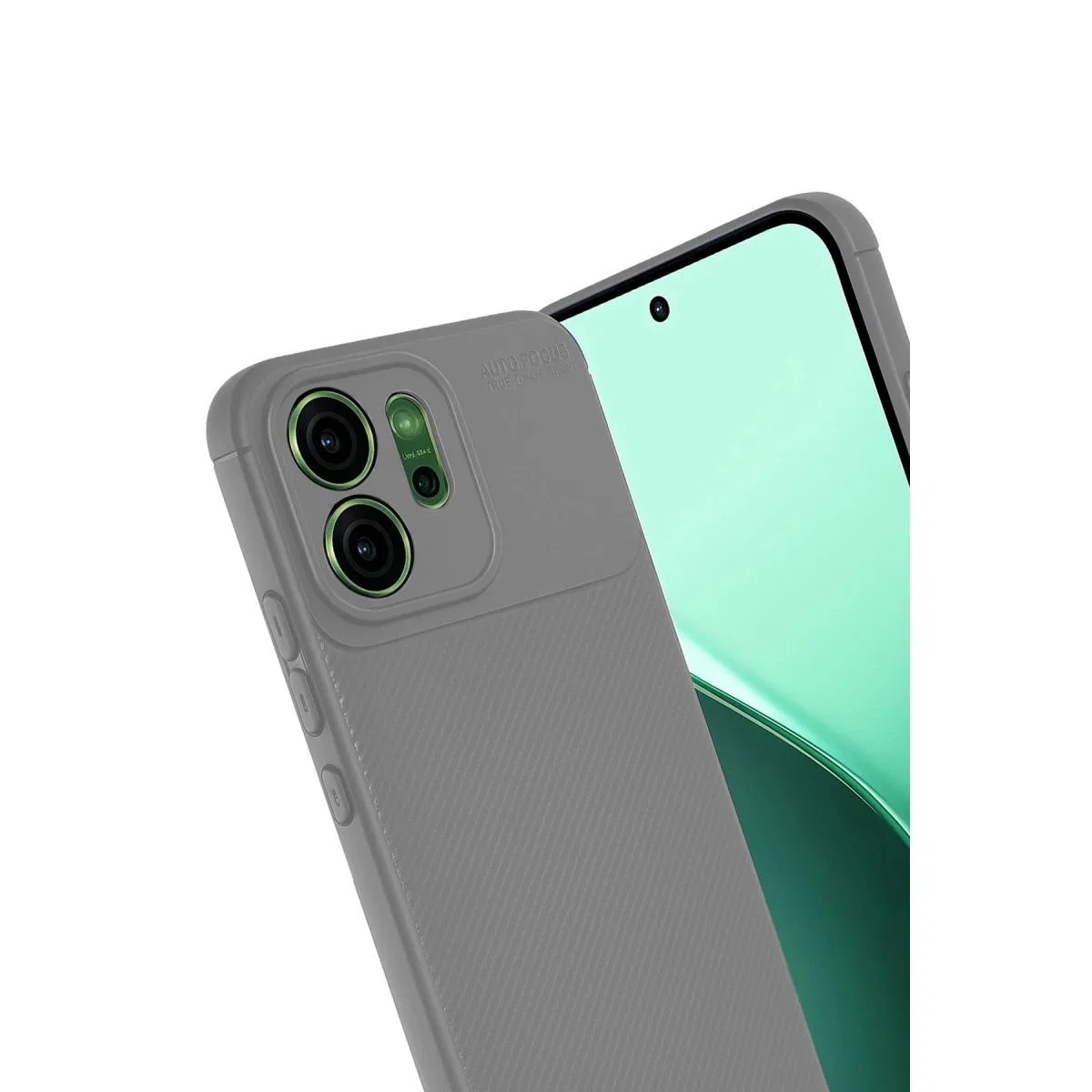 Oppo Reno 14f Auto Focus Karbon Kapak - Gri görsel 3