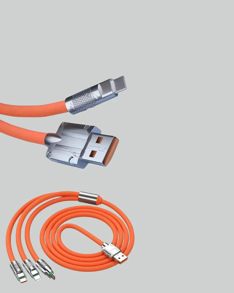 120 W Hızlı Çözüm Sunan 3'ü 1 USB Şarj Kablosu– Sağlam Gövde görsel 4