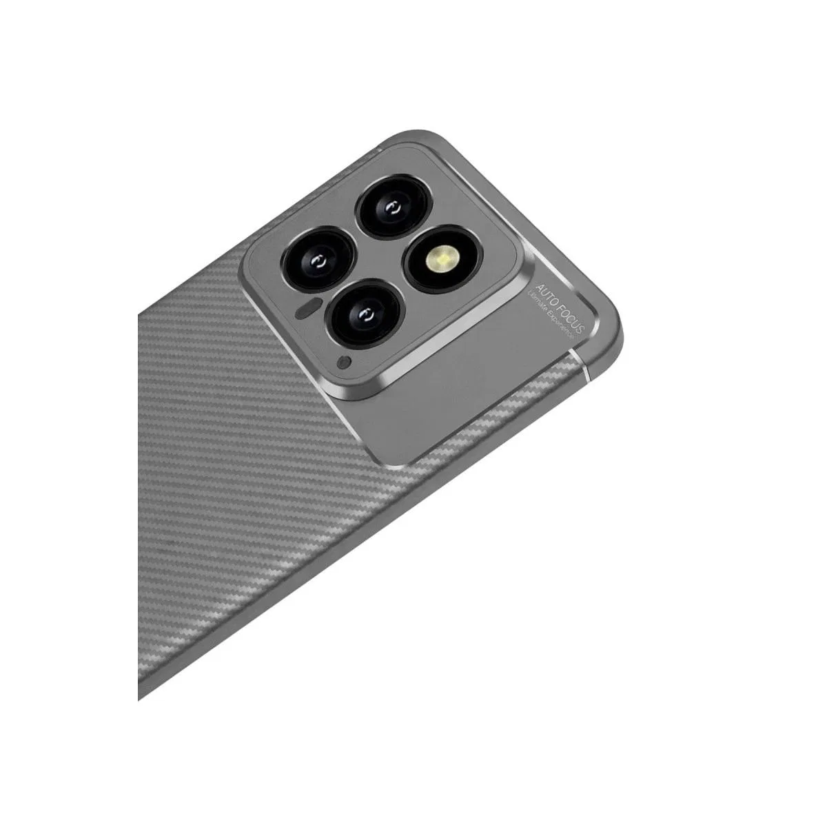 Xiaomi Mi 14t Kılıf Auto Focus Karbon Kapak - Gri görsel 2